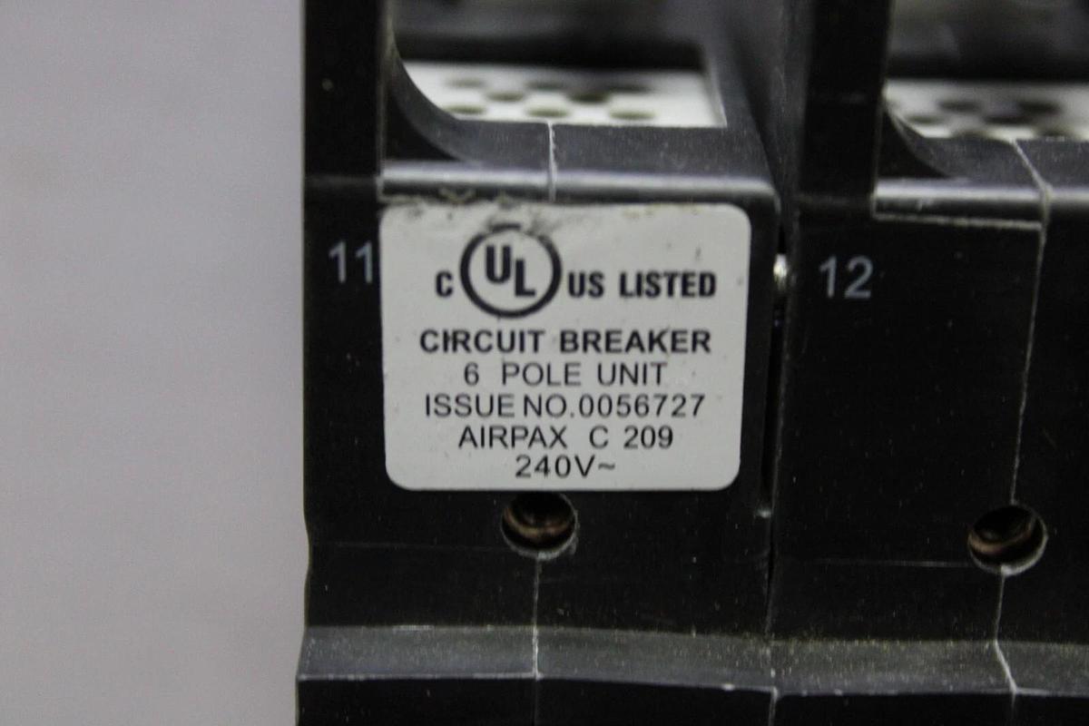 Used AIRPAX BREAKER 209-6-2601-660 6-POLE 240 VAC 115 AMP HH83XE660-B