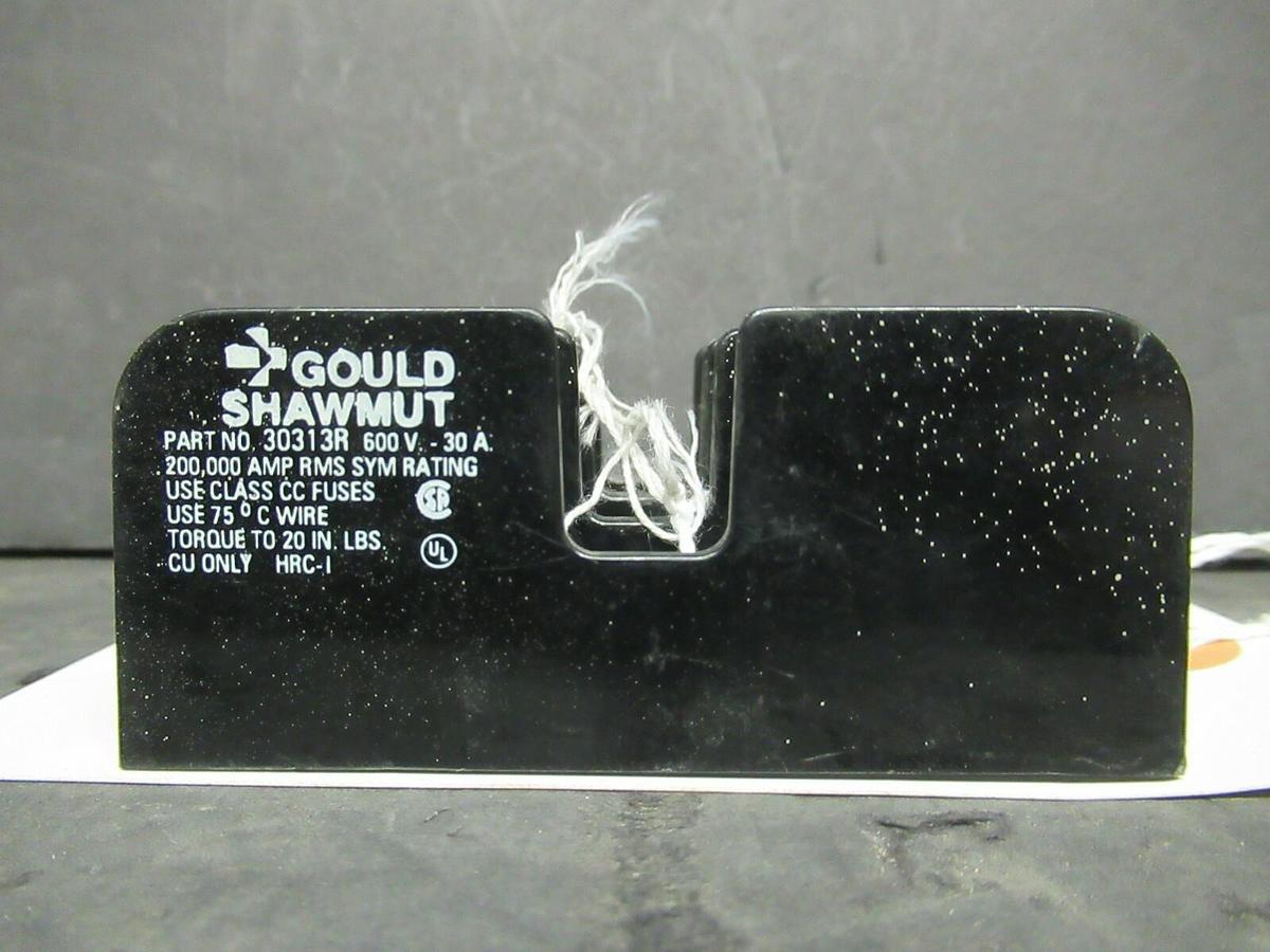 Used GOULD SHAWMUT FUSE HOLDER 30313R FOR 30 AMP 600 V CLASS CC FUSES **WARRANTY**