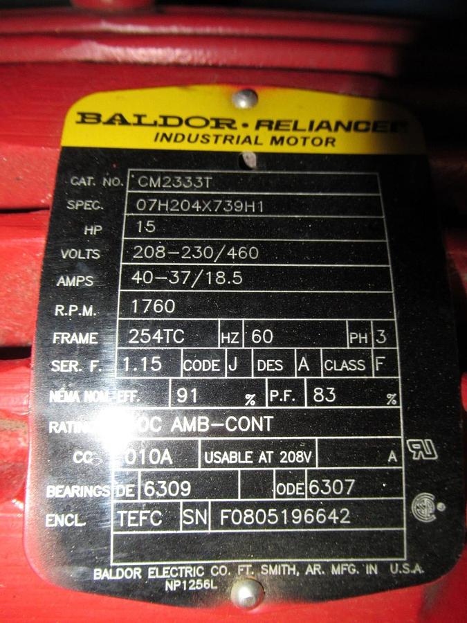 Used ARMSTRONG INSULATED SUCTION GUIDE 516-889 6" INLET 8" OUTLET W/ CM223T MOTOR