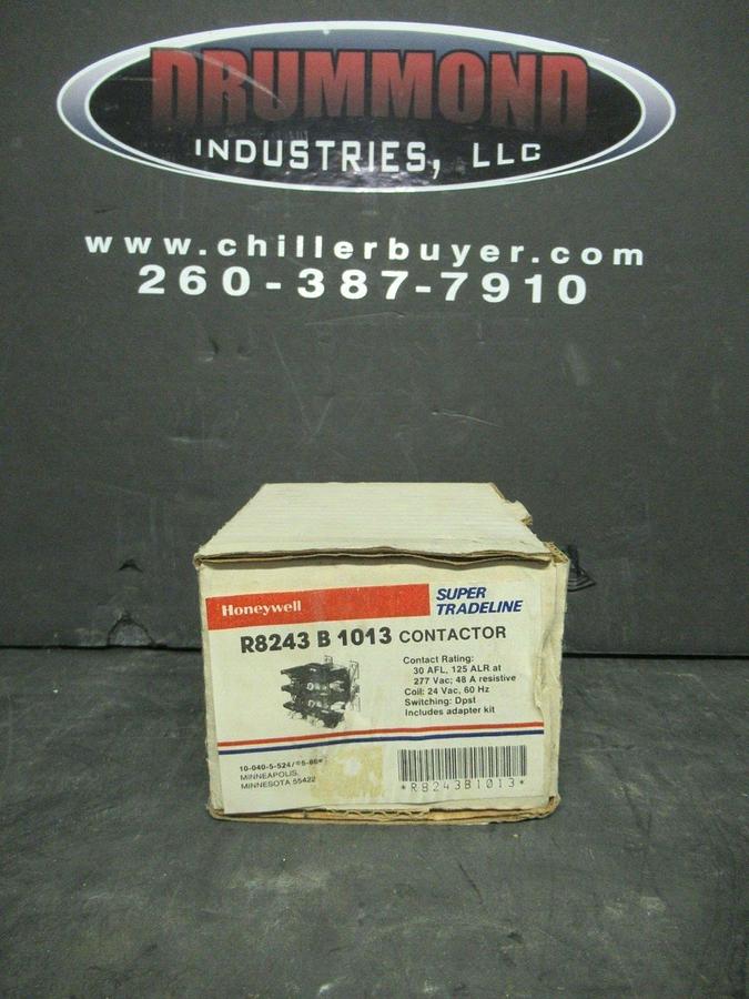 HONEYWELL CONTACTOR R8243 B 1013 30 AMP 48 AMP/RES 277 VAC 60 HP COIL: 24 V