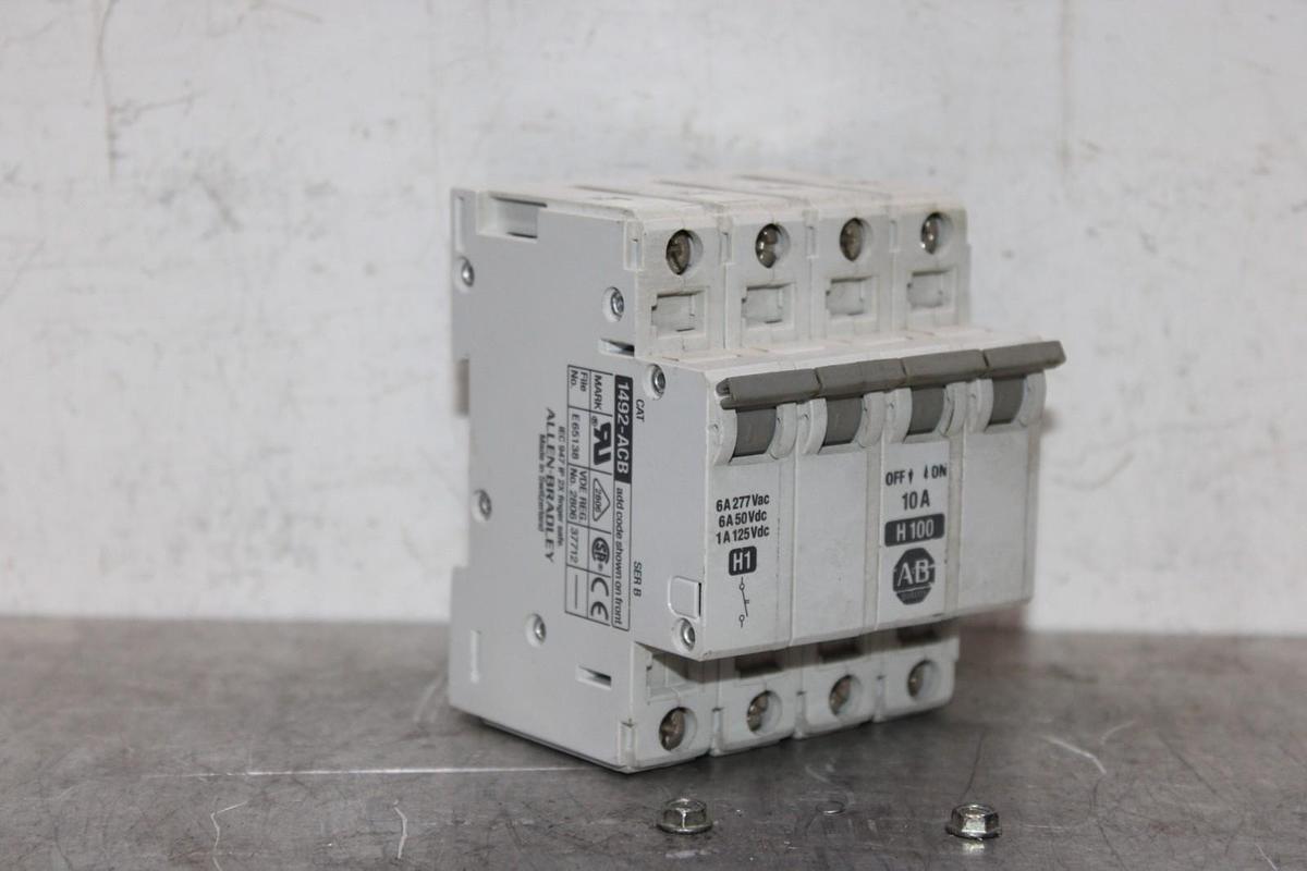 Used ALLEN BRADLEY CIRCUIT BREAKER 1492-ACB 1492-CB3 277 VAC 10 AMP 4-POLE