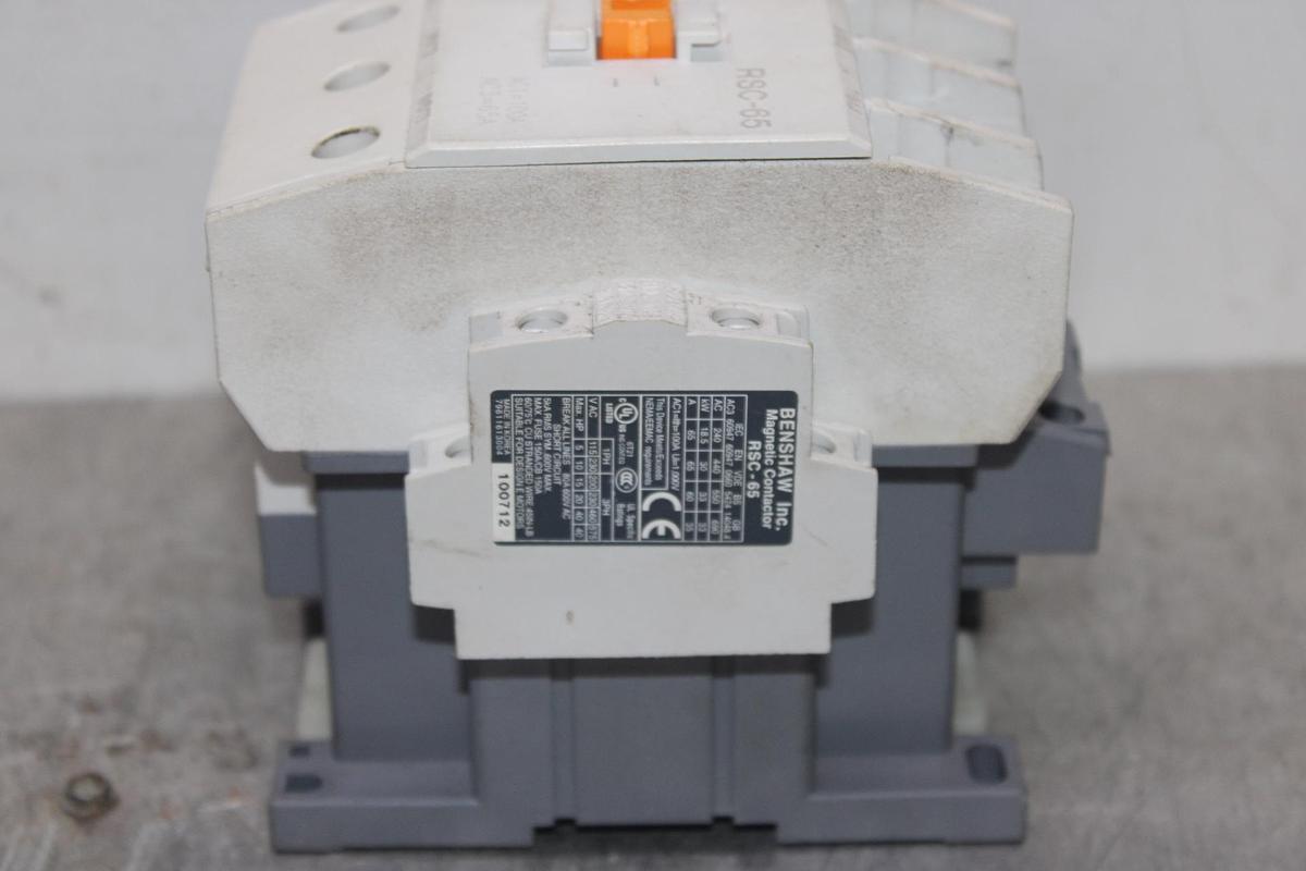Used BENSHAW CONTACTOR RSC-180 230 AMP 600 VAC 3-POLE 125 HP COIL: 240V