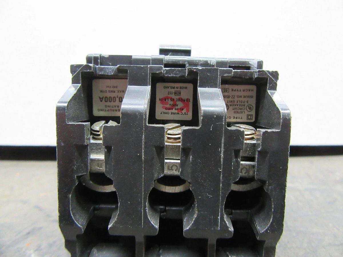 Used SQUARE D HACR BREAKER QOB340 40 AMP 240 VAC 3-POLE **WARRANTY INCLUDED**