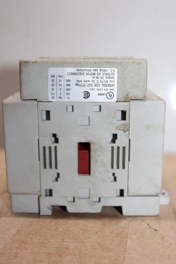 Used ALLEN BRADLEY LOAD SWITCH 194E-A63-1753 SER. B 600 VAC 63 AMP 3-PHASE 25 HP