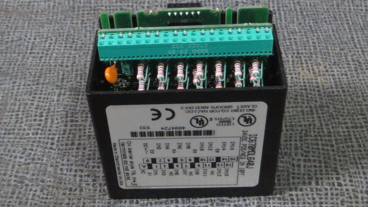 Used GE FANUC INPUT MODULE 24 VDC POS/NEG IN 16 PT MODEL: IC670MDL640J