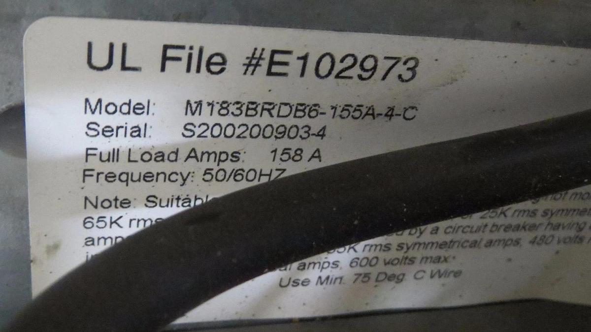 Used BENSHAW LOW VOLTAGE SOLID STATE STARTER M183BRDB6-155A-480-C 158 AMP 100-240V