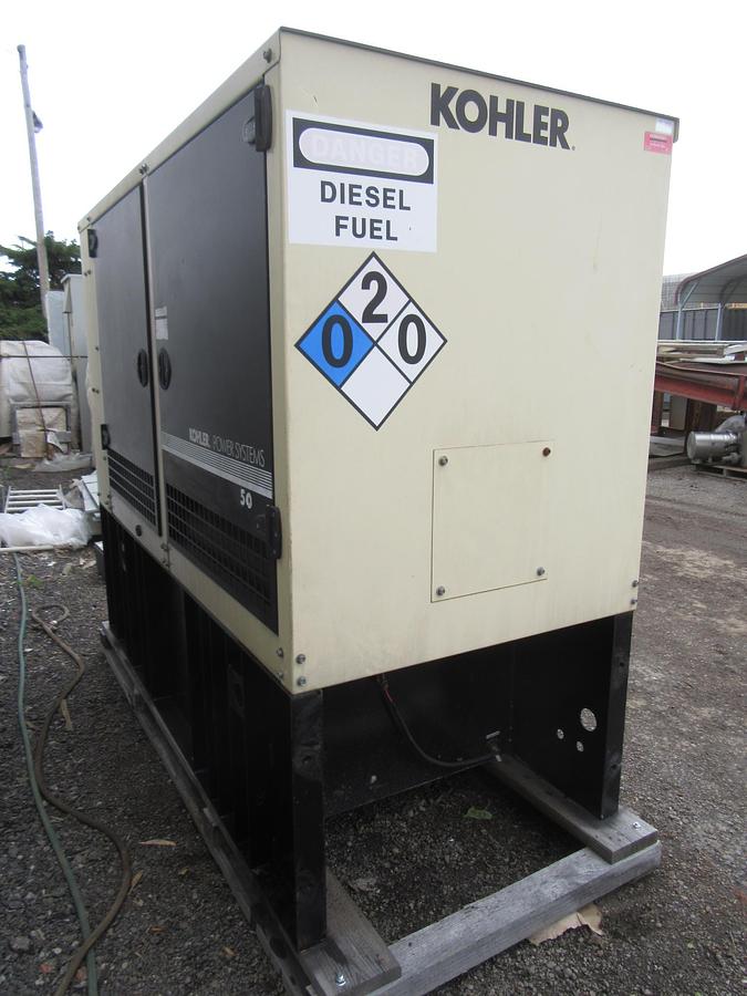 Used 50 KW DIESEL GENERATOR KOHLER 120/240V 50REOZJC ENCLOSED VIDEO