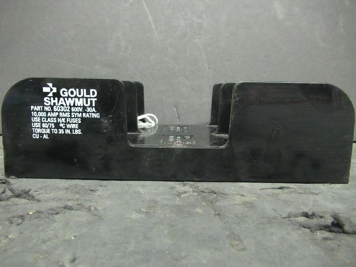 Used GOULD SHAWMUT FUSE HOLDER 60302 FOR 30 AMP 600 V CLASS H/K FUSES **WARRANTY**