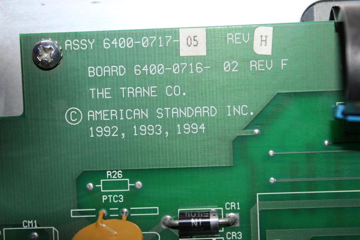 Used TRANE CHILLER ADAPTIVE CONTROL INTERFACE 6400-0828-01 6400-0717-05 REV. H