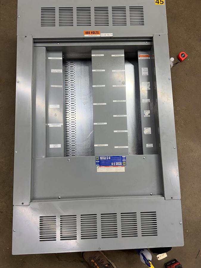 Used SQUARE D TYPE 1 NF MLO SERVICE PANEL 12106793820080001 250 AMP 42-SLOT 600V