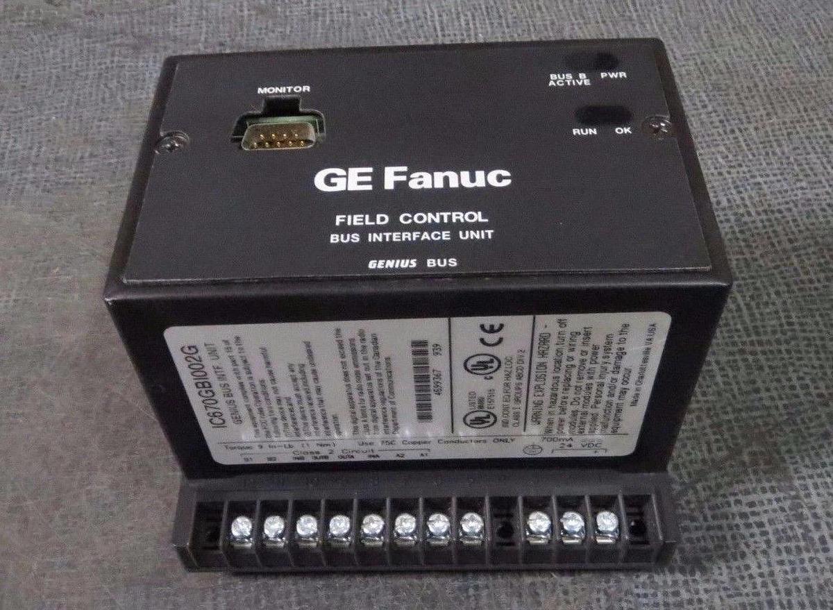 Used GE FANUC FIELD CONTROL GENIUS BUS INTERFACE WITH BASE  MODEL: IC670GBI002G