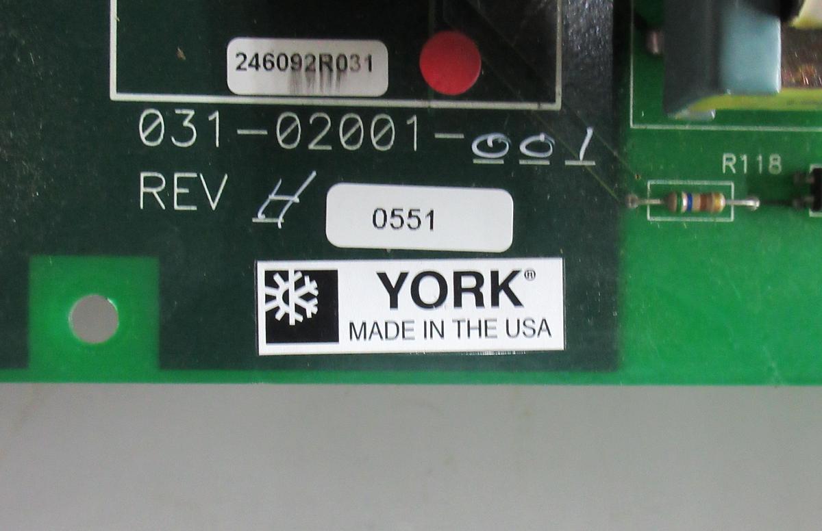 Used YORK CENTRIFUGE CHILLER CONTROL CIRCUIT BOARD 031-02430-000 REV. C