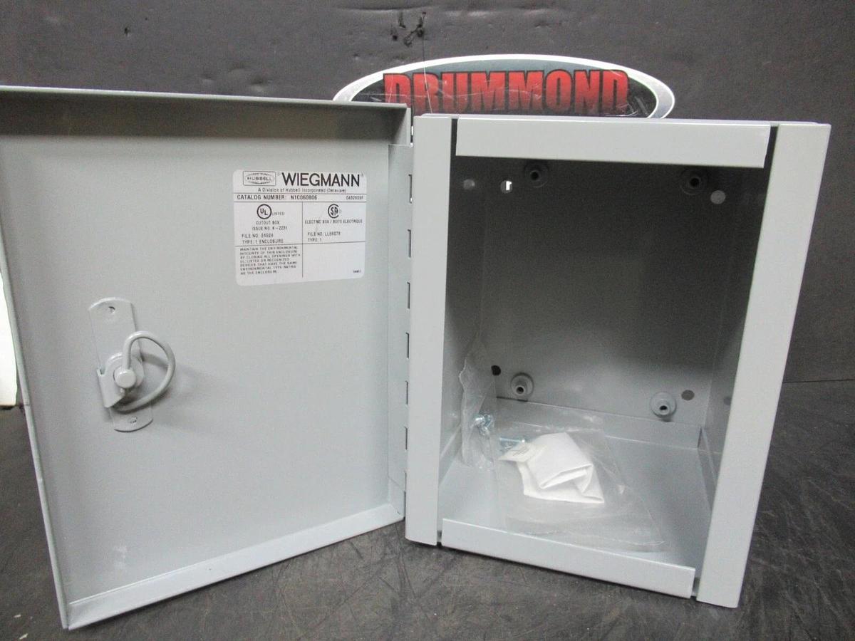 NEW SURPLUS HUBBEL WIEGMANN TYPE 1 ENCLOSURE N1C060806 8" X 6" X 6" **WARRANTY**