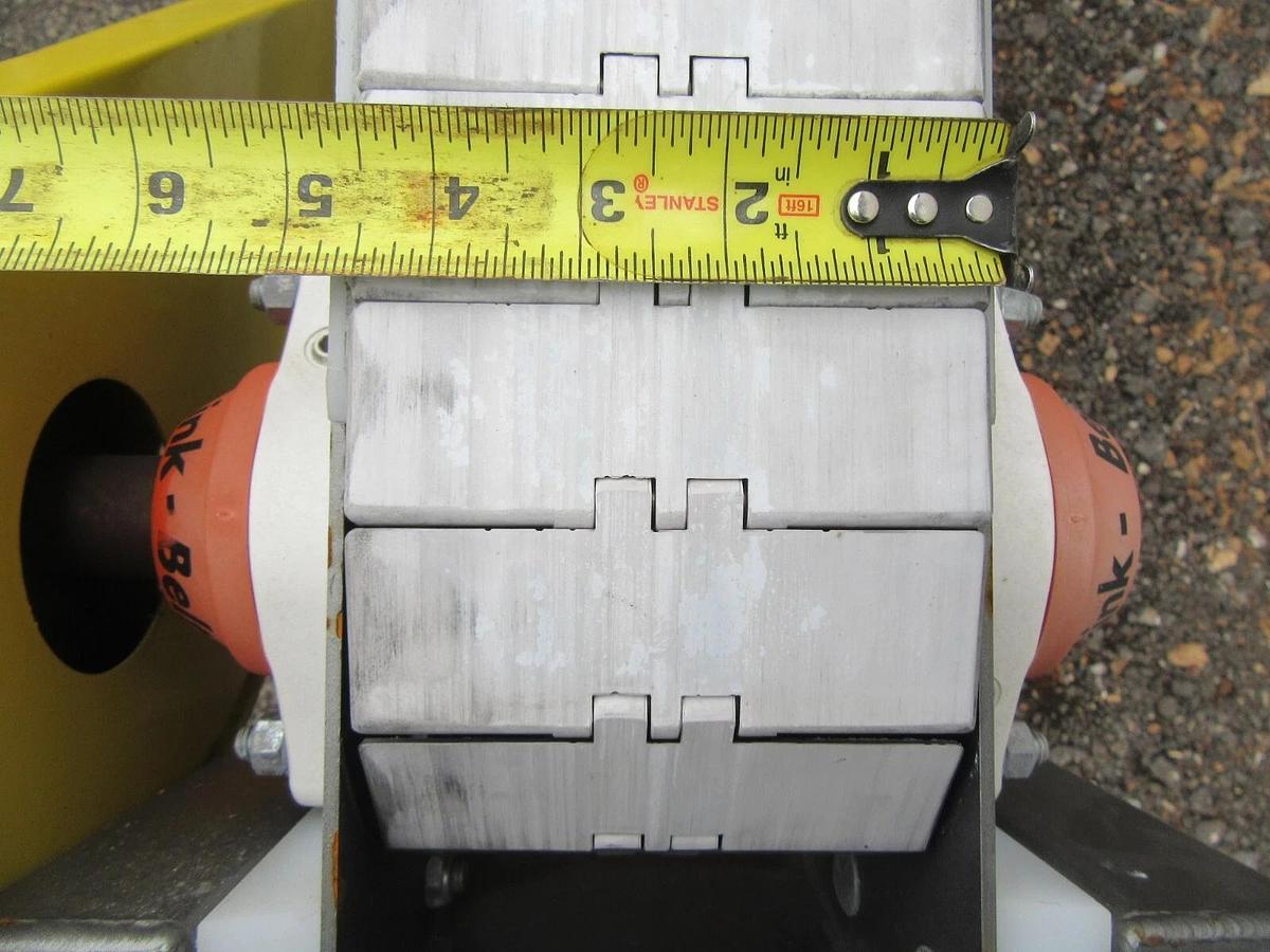 Used 4 1/2"  X 80" LONG SENTRY PLASTIC BELT BOTTLE CONVEYOR 1 HP 230/460 V 3 PH