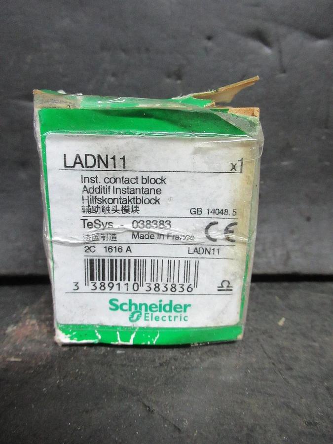 SCHNEIDER 2-POLE CONTACT BLOCK LADN11 10 AMP 600 VOLT **WARRANTY INCLUDED**