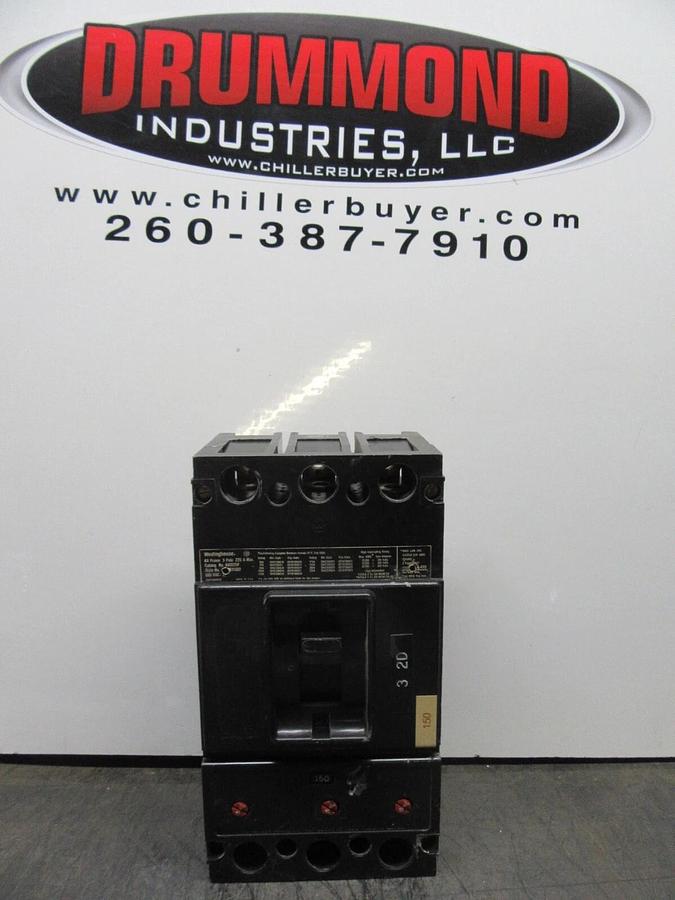 Used WESTINGHOUSE 3-POLE CIRCUIT BREAKER KA3225F 225 AMP FRAME 150 AMP TRIP 600 VAC