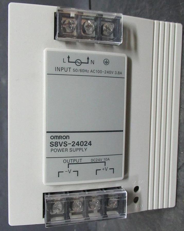 Used OMRON POWER SUPPLY S8VS-24024 240 WATT INPUT: 100-240 VAC OUTPUT: 24 VDC