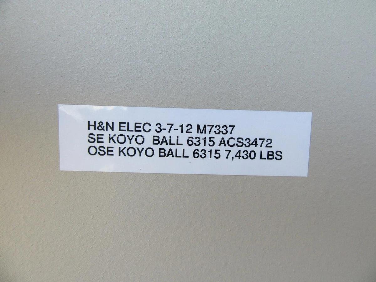 Used 886 HP TECO / YORK INDUCTION MOTOR 4160 V 3 PH 4510 FRAME 3600 RPM 108 FLA 2001