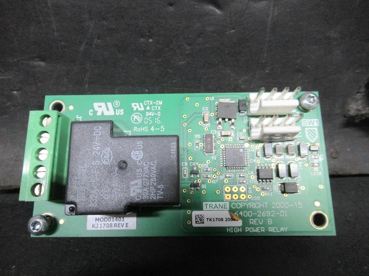 Used TRANE HIGH POWER RELAY 6400-2692-01 REV. B / KJ1708 REV. E **WARRANTY**