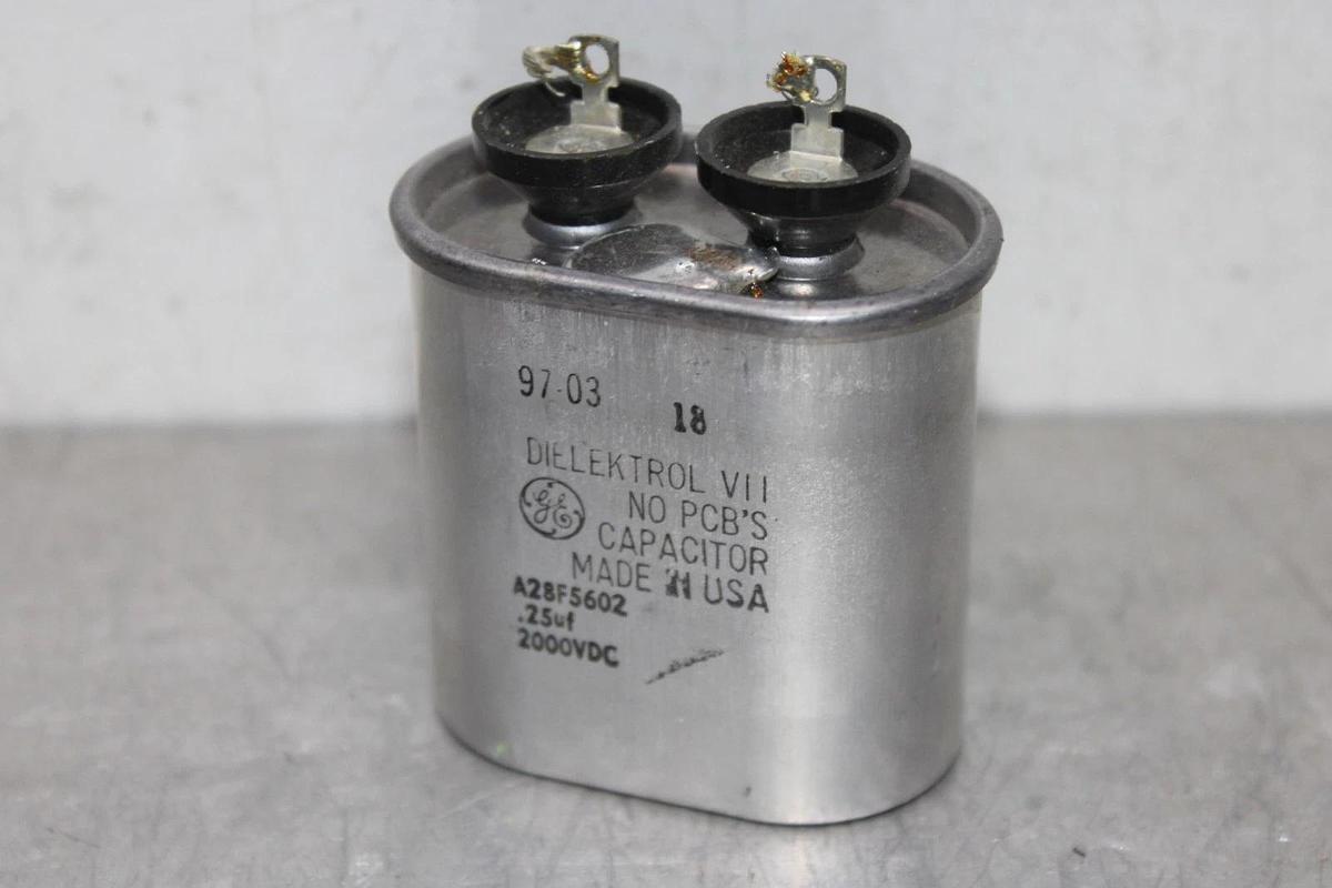 Used GENERAL ELECTRIC DIELEKTROL VII CAPACITOR A28F5602 0.25 uF 2000 VDC *WARRANTY*