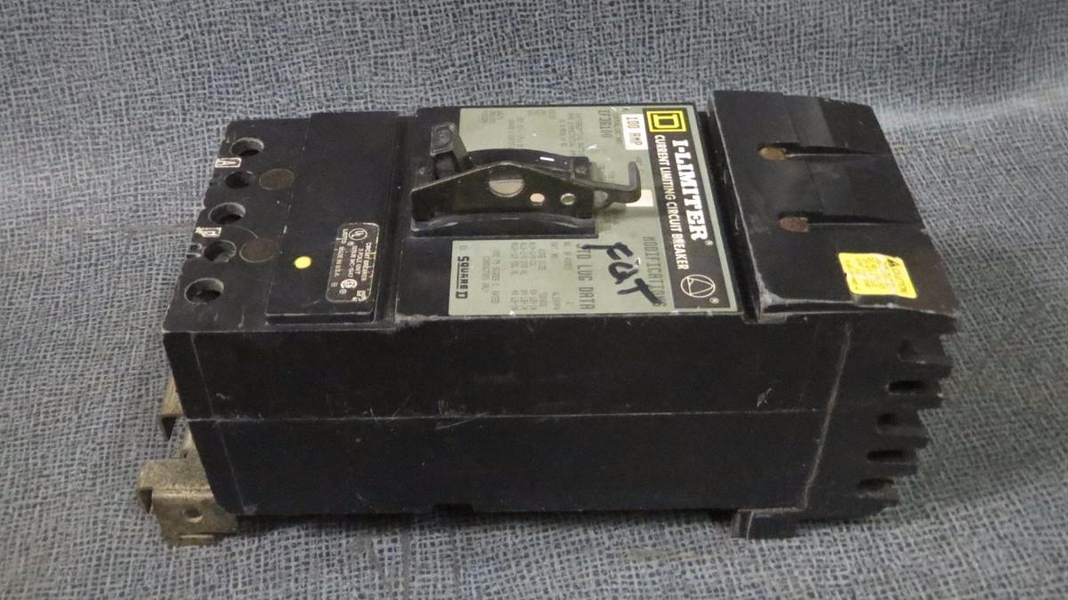 Used SQUARE D I-LIMITER I-LINE CIRCUIT BREAKER 100 AMP 600 VAC 3 POLE MODEL IF36100