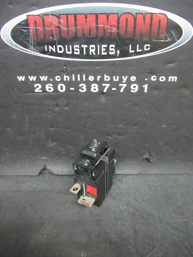 Used BULLDOG ELECTRIC / PUSHMATIC HACR BREAKER P-260 36258 60 AMP 240 VAC 2-POLE