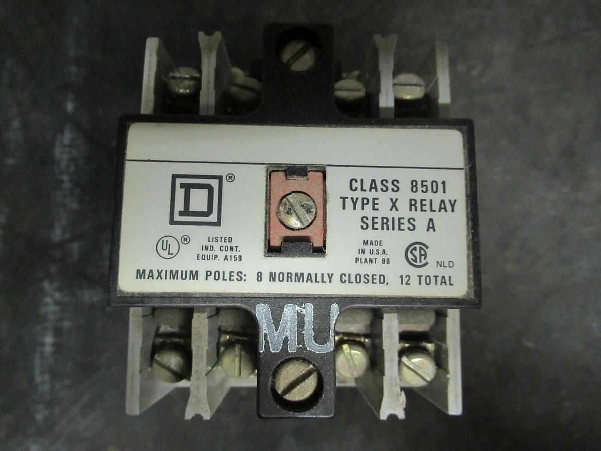 Used 20 AMP SQUARE D TYPE X RELAY 8501-XO-40 12 POLE **WARRANTY INCLUDED**