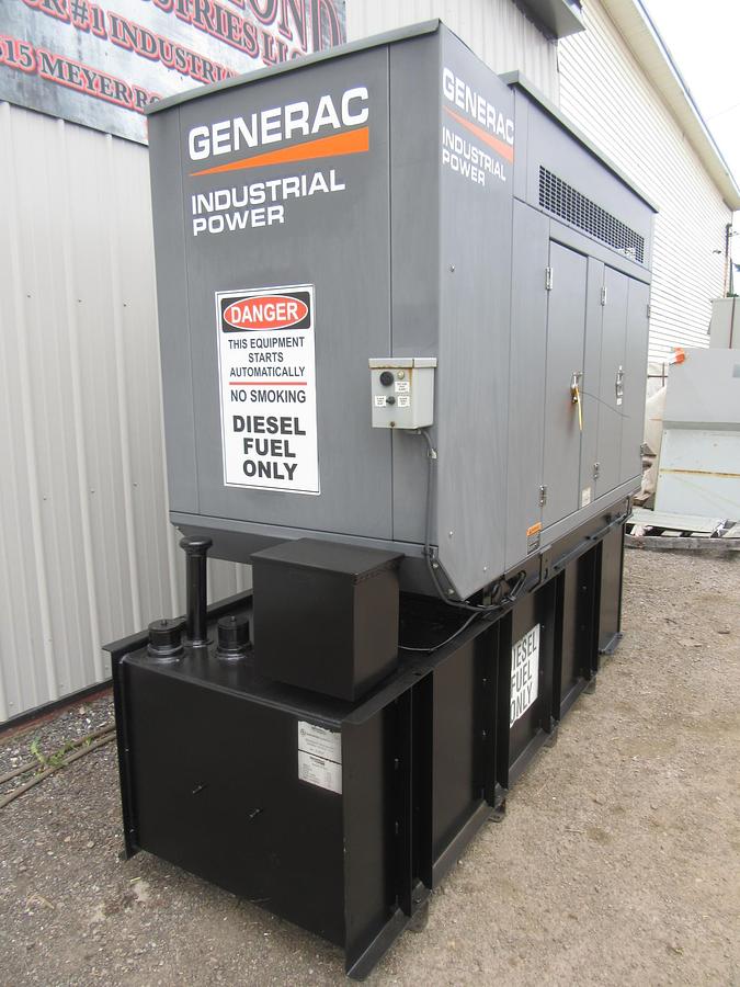 Used 48 KW DIESEL GENERATOR GENERAC 120/240 V FPT 366 HRS SOUND ENCLOSED VIDEO 50 KW