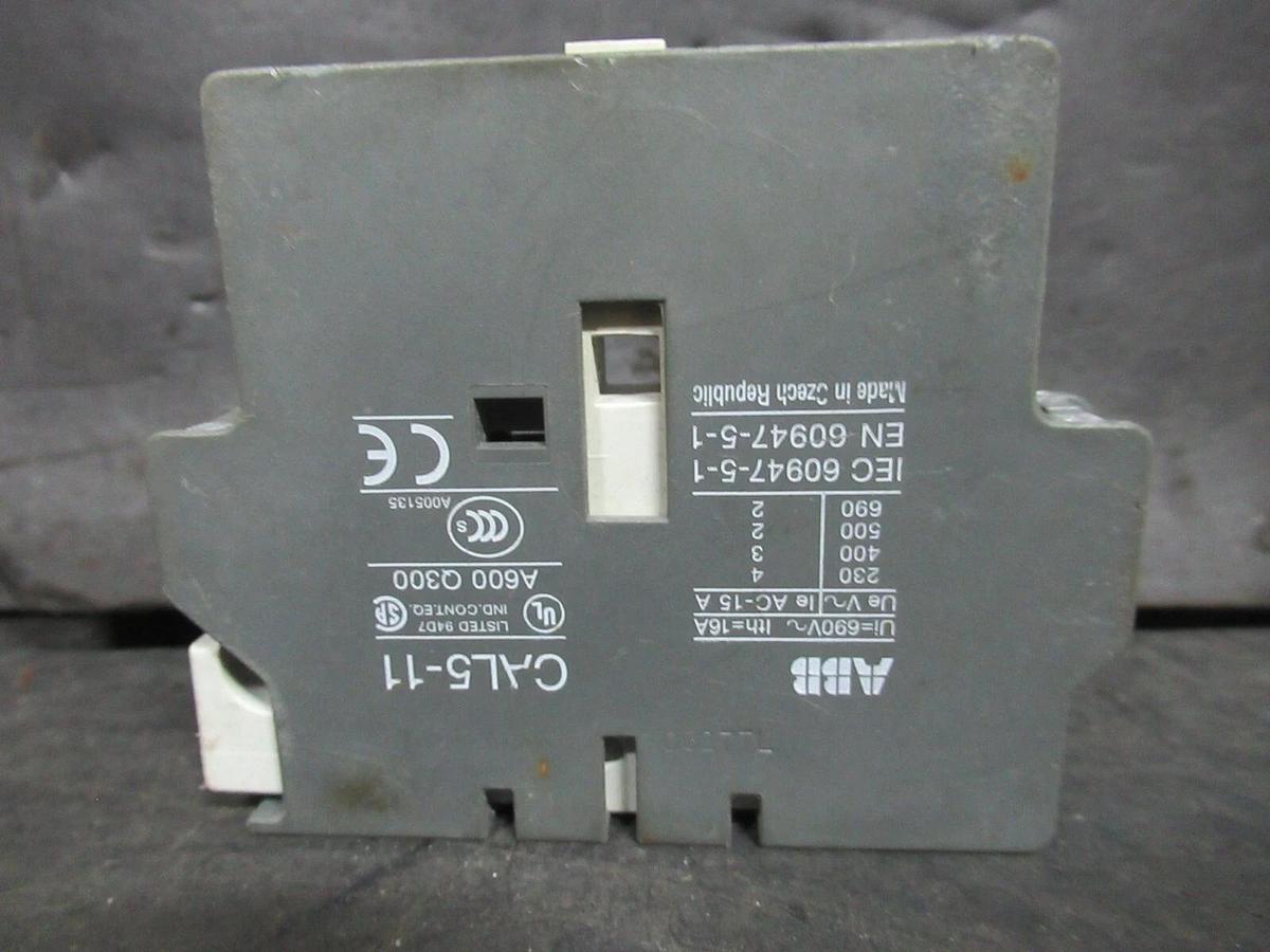 Used ABB MECHANICAL INTERLOCK / AUXILLIARY CONTACT CAL5-11 600 VOLT 16 AMP A600