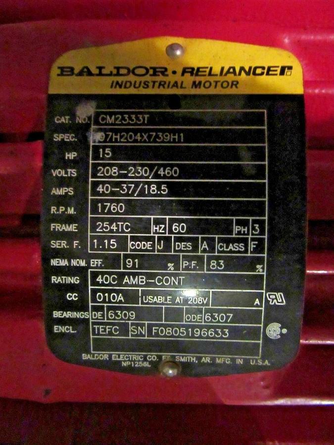 Used ARMSTRONG SPLIT COUPLED VERTICAL PUMP 15HP 1760 RPM 6 IN X 8 IN BALDOR MOTOR