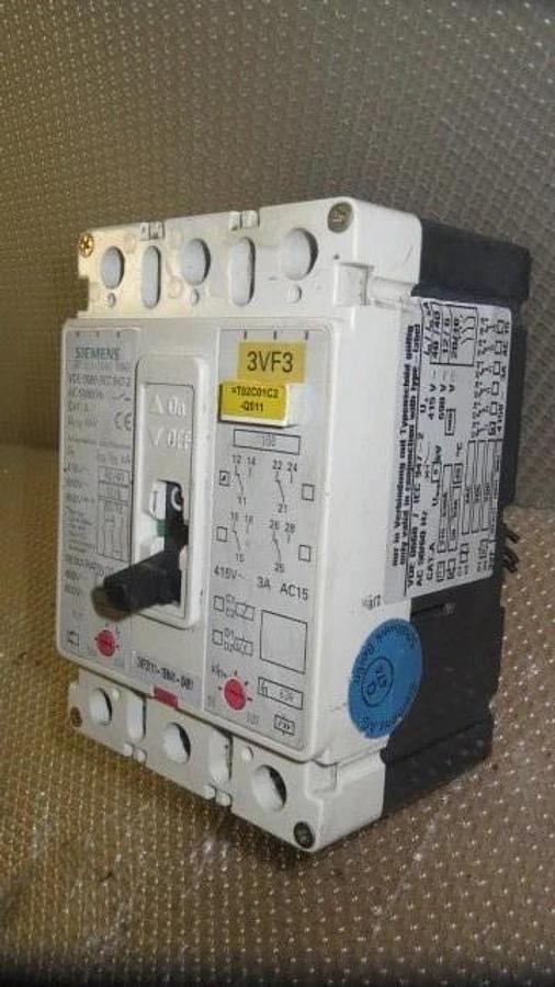 Used SIEMENS BREAKER 50-63 AMP 600 VAC 3 POLE MODEL 3VF3111-1BN41-OAB1 **WARRANTY**