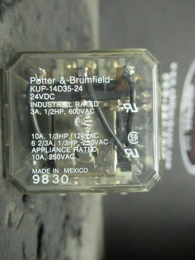 Used (SET OF 4) POTTER & BRUMFIELD KUP-14D35-24 INDUSTRIAL RELAY 3 A 1/2 HP W/ BASE
