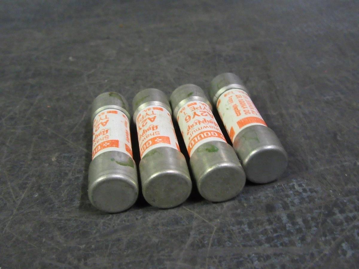 Used LOT OF 3 A2Y6 GOULD SHAWMUT AMPTRAP FUSE 6 AMP 250 VAC 500 VDC TYPE 1 A2Y6