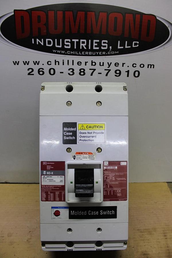 Used CUTLER HAMMER MOLDED CASE SWITCH ND3800WK 800 AMP 600 VAC 3-POLE **WARRANTY**