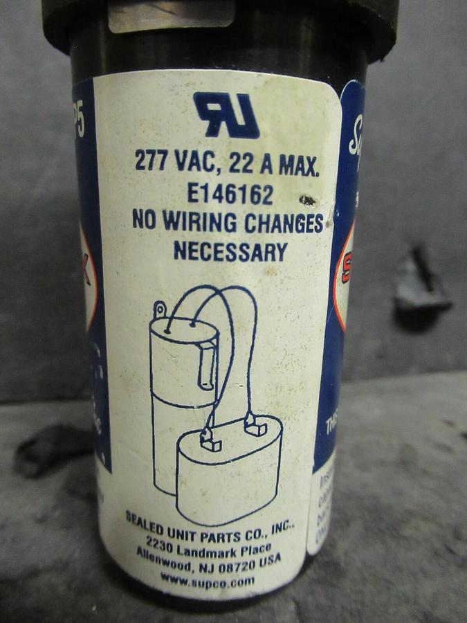 Used SUPCO SPP5 HARD START CAPACITOR STARTER POW-R-PAK 115 - 288 VAC 1/2 - 10 HP 22 A