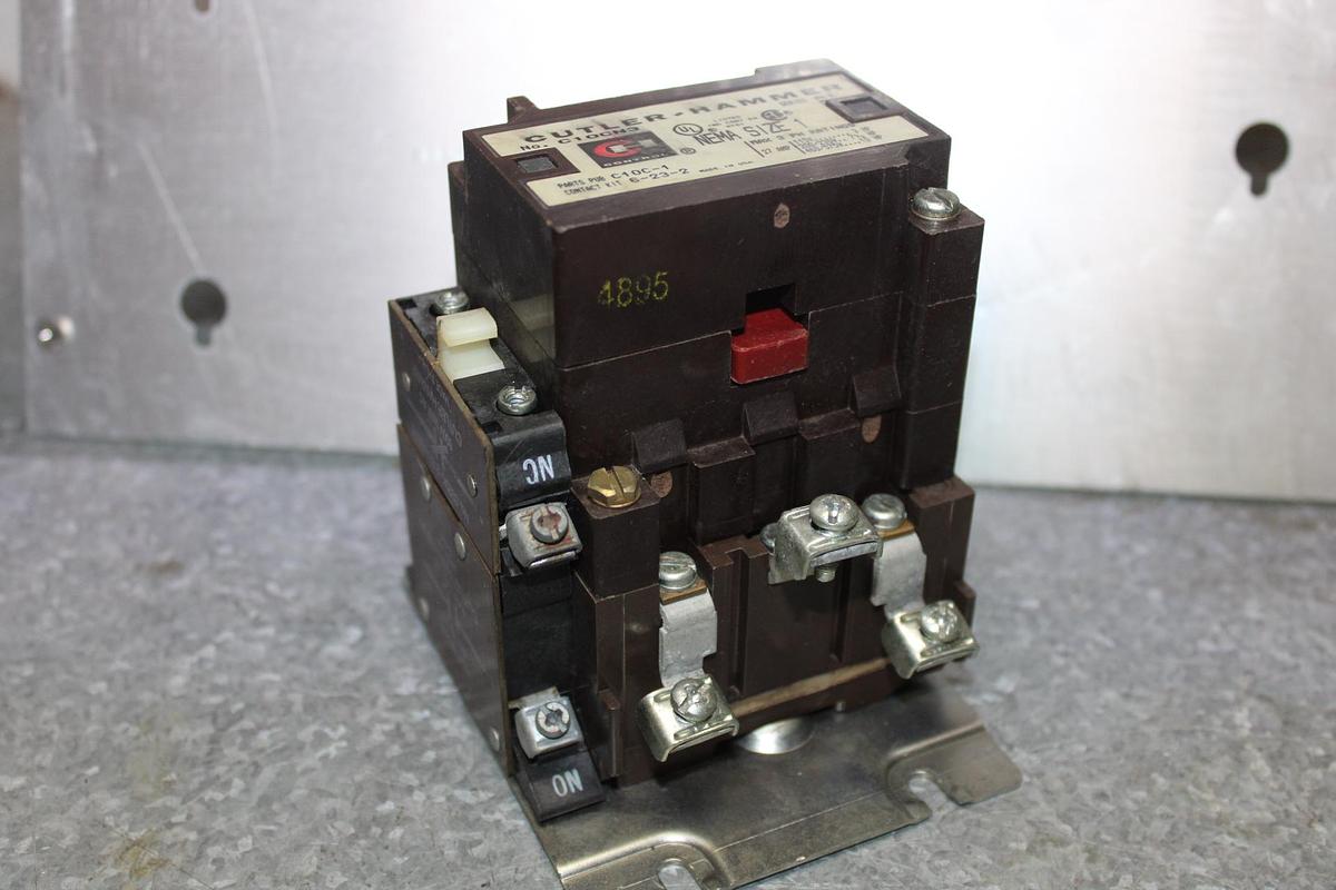 Used CUTLER HAMMER NEMA CONTACTOR C10DN3 SIZE 2 3-PHASE