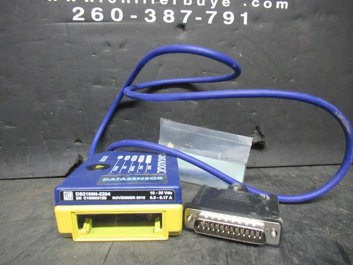 Used DATALOGIC LASER BARCODE SCANNER DS2100N-2204 10-30 VDC 0.5-0.17 AMP **WARRANTY**