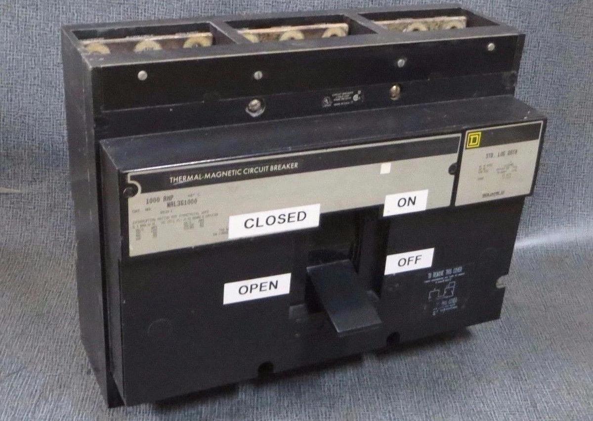 Used SQUARE D BREAKER 1000 AMP 600 VAC 3 POLE MODEL NAL361000 **WARRANTY INCLUDED**