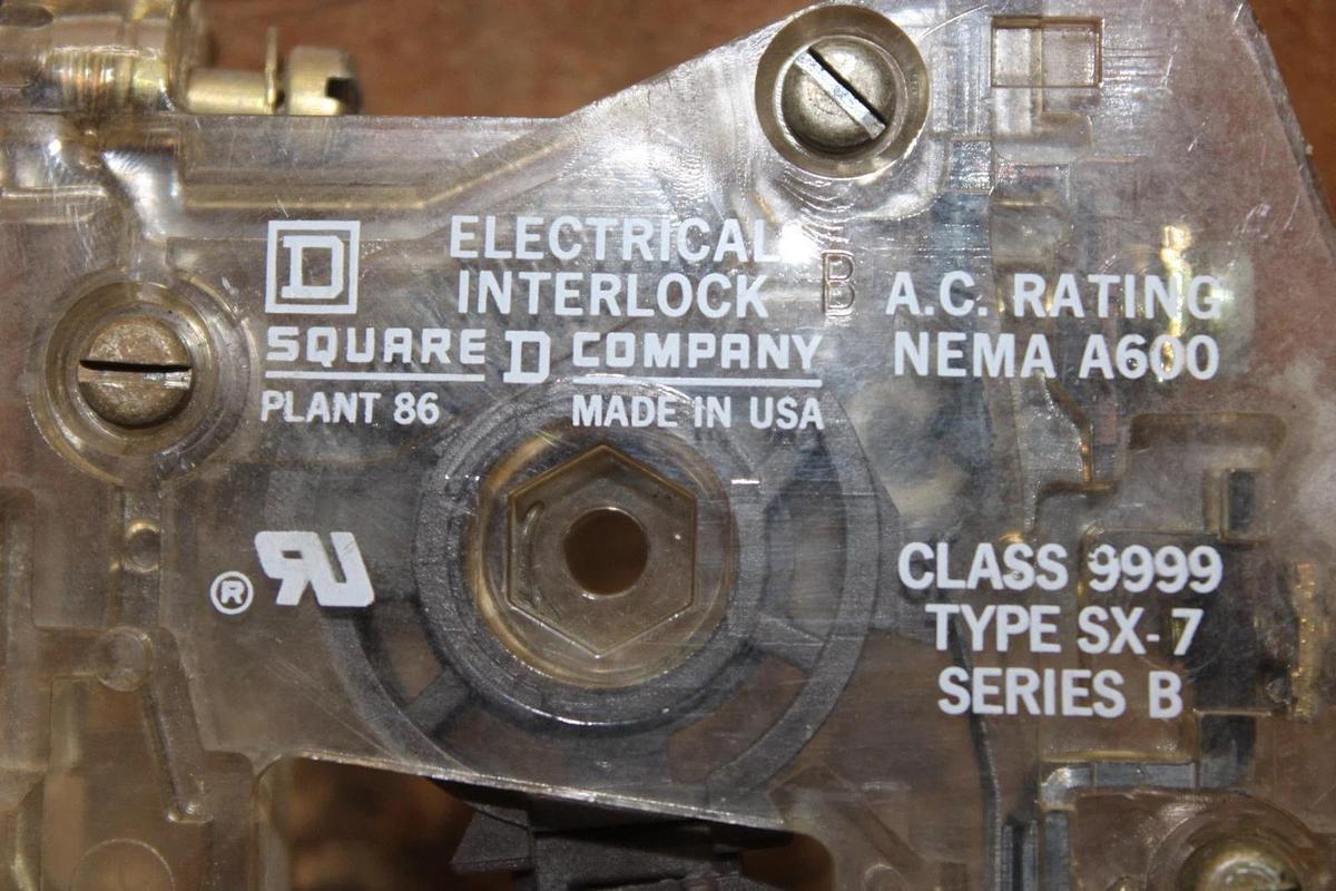 Used LOT OF 3 SQUARE D INTERLOCK SX-7 **WARRANTY INCLUDED**