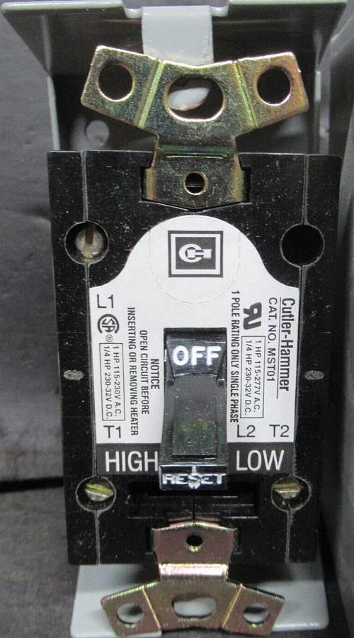 NEW SURPLUS EATON MANUAL MOTOR START 369D454G05 SINGLE POLE 1 HP 277 VAC