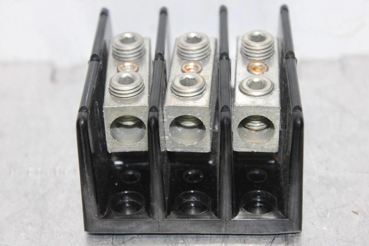 Used BUSS POWER BLOCK TERMINAL LUG END 16204-3 175 AMP 600 VOLT 3-POLE **WARRANTY**