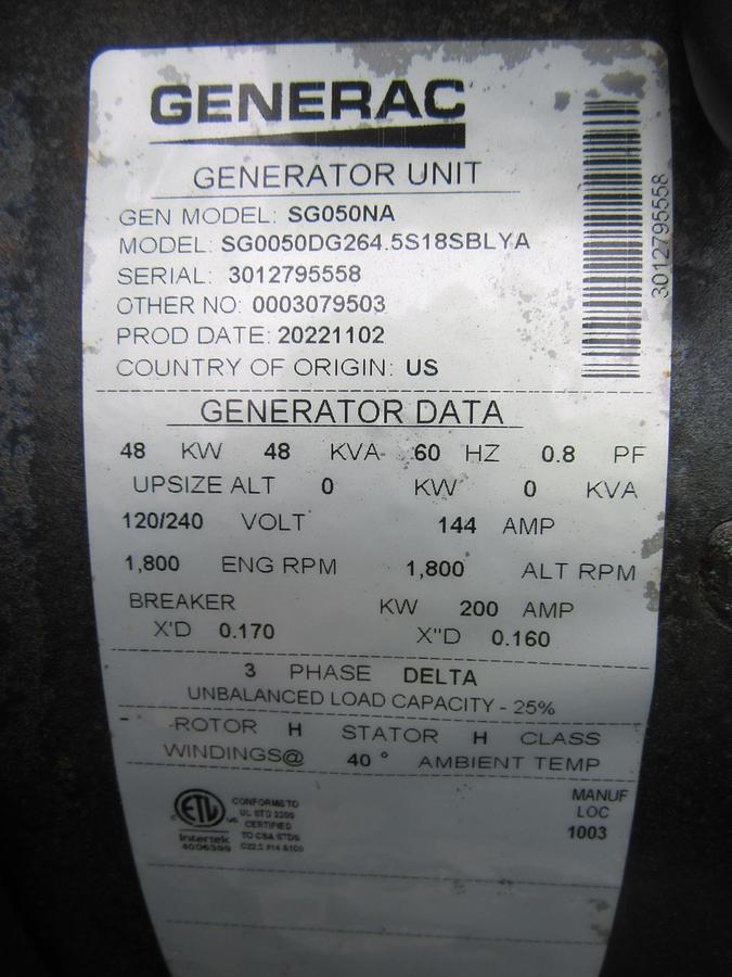 NEW 48 KW GENERATOR NATURAL GAS PROPANE GENERAC 120/240V SOUND ENCLOSED VIDEO 50 KW