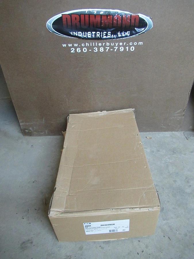 NIB EATON 200 AMP HEAVY DUTY SAFETY SWITCH DH324NGK TYPE 1 3-POLE 60 HP 240 V