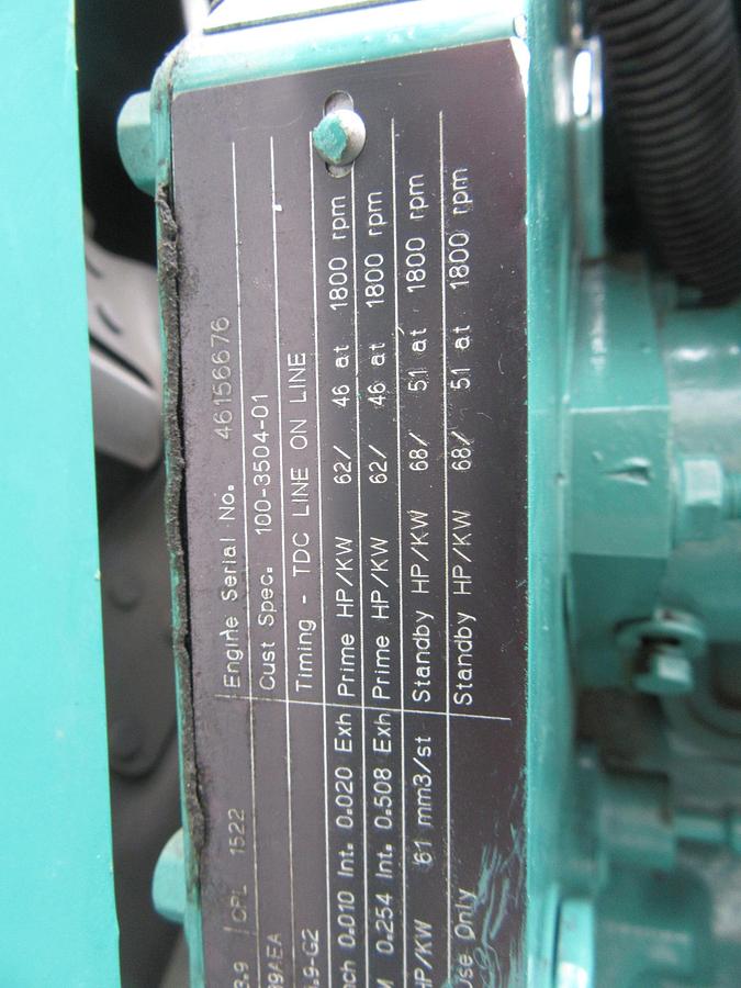 Used 35 KW DIESEL GENERATOR CUMMINS 120/240V B3.9-G2 RECONNECTABLE VIDEO WE SHIP