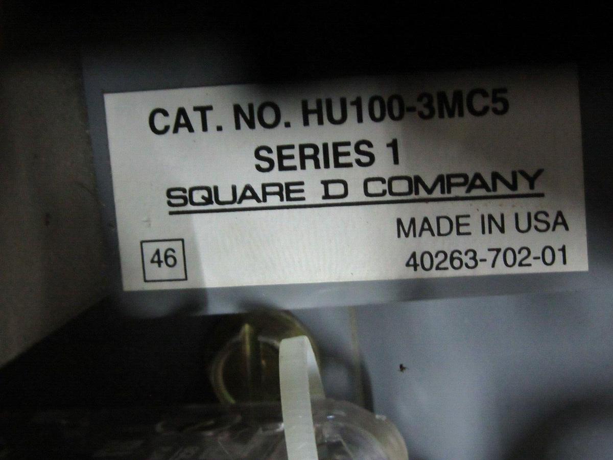 Used SQUARE D MODEL 5 24" MCC BUCKET HU100-3CM5 NEMA SIZ 3 W/ 8536SE01