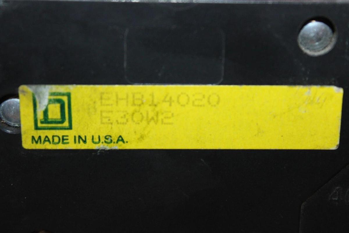 Used LOT OF 5 SQUARE D CIRCUIT BREAKER EHB14020 20 AMP 1-POLE 480/277 VAC