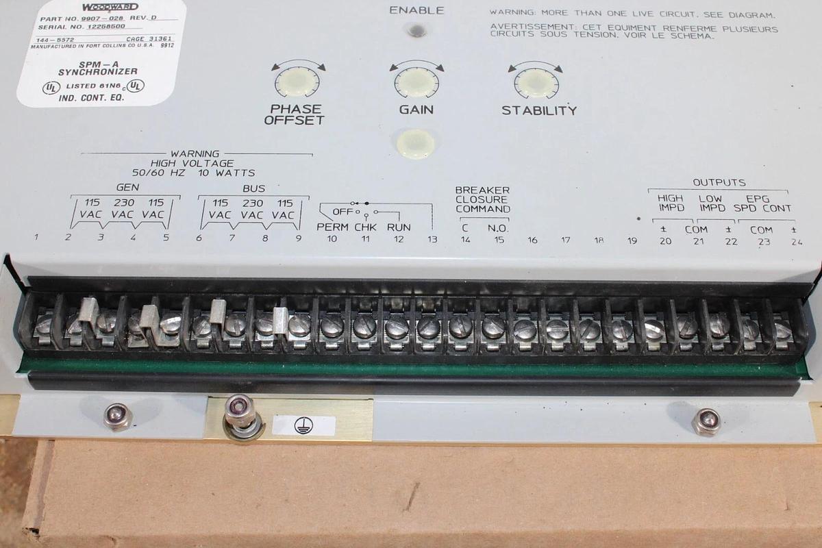 Used WOODWARD SPM-A SYNCHRONIZER 9907-028 REV. D 144-5572 115-230 VAC **WARRANTY**