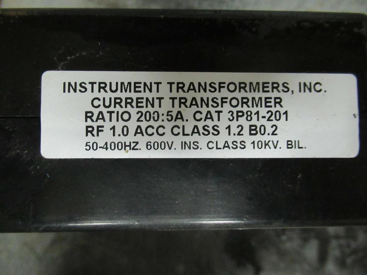 Used CUTLER HAMMER CURRENT TRANSFORMER 2092A37H03 RATIO: 200:5 A KV: 10 **WARRANTY**
