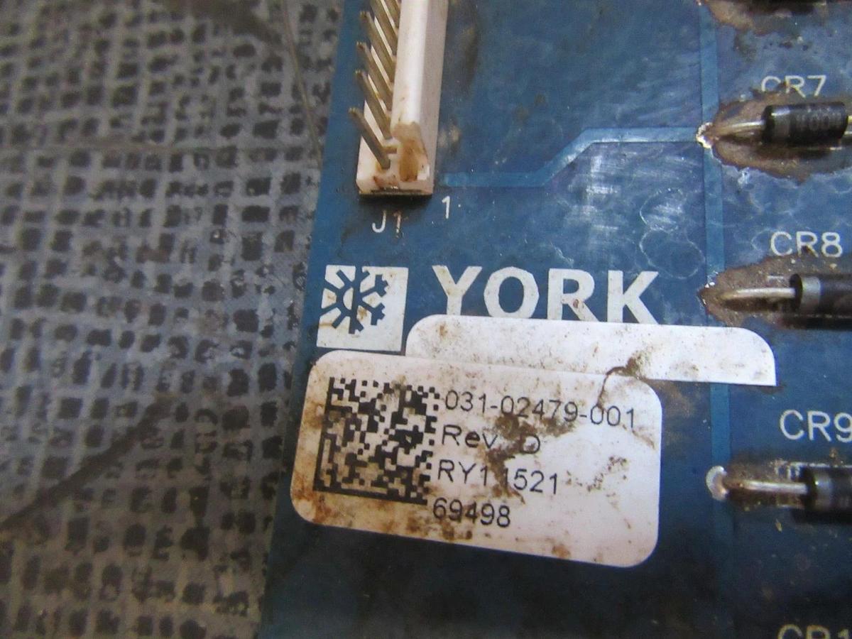 Used YORK CONTROL RELAY BOARD 031-02479-001 REV D **WARRANTY**