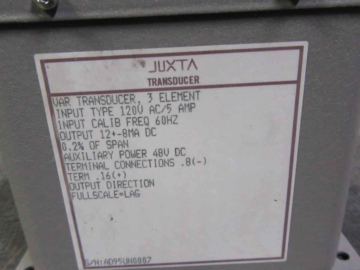 Used YOKOGAWA JUXTA VAR TRANSDUCER 120VAC / 5A 248965-540-AHF-4-0-M 3 ELEMENT
